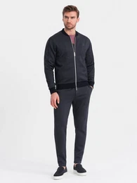 Bomberjacke Herren-Jacquard-Strickjacke + Hose im Set