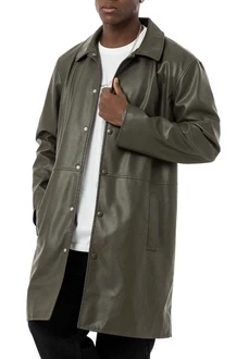 RedBridge Herren Kunstleder Jacke Mantel