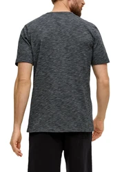 s.Oliver Kurzarmshirt mit Henleyausschnitt Dunkelgrau/Dunkelblau/Grau/Hellgrau