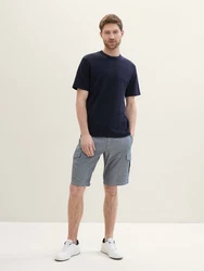 TOM TAILOR Bermudas Regular Cargoshorts mit Gürtel rauchblau