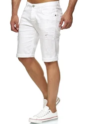 Red Bridge Herren Jeans Shorts Kurze Hose Denim Bermuda Stretch Capri Basic Weiß/Creme