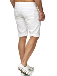 Red Bridge Herren Jeans Shorts Kurze Hose Denim Bermuda Stretch Capri Basic Weiß/Creme