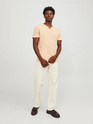 Jack & Jones T-Shirt Splitneck Tee apricot