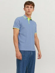 Jack & Jones Poloshirt JJEPAULOS POLO SS NOOS Blau (3613)