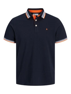 Jack & Jones Poloshirt JJEPAULOS POLO SS NOOS Blau (3613)