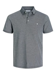 Poloshirt Polo Shirt JJEPAULOS Sommer Hemd Kragen Pique Cotton (1-tlg) 3613 in Anthrazit