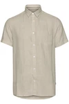 !Solid Leinenhemd SDAllan Khaki/Weiß/Beige
