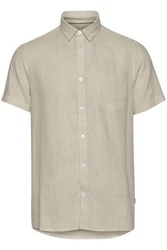 !Solid Leinenhemd SDAllan Khaki/Weiß/Beige