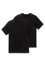 Schiesser Unterziehshirt American T-Shirt Rundhals Multipack Schwarz/Dunkelgrau