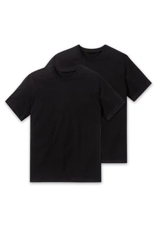 Schiesser Unterziehshirt American T-Shirt Rundhals Multipack Schwarz/Dunkelgrau