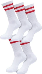 URBAN CLASSICS Socken Double Stripe 5-Pack Rot/Weiß/Dunkelrot/Creme