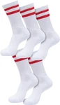 URBAN CLASSICS Socken Double Stripe 5-Pack Rot/Weiß/Dunkelrot/Creme