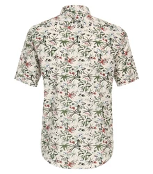 CASAMODA Kurzarm Hemd Freizeithemd Print Rot/Rosa