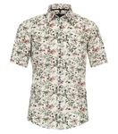 CASAMODA Kurzarm Hemd Freizeithemd Print Rot/Rosa