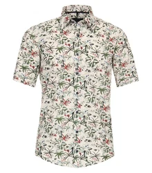 CASAMODA Kurzarm Hemd Freizeithemd Print Rot/Rosa