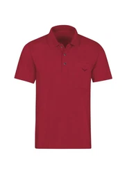 Trigema Poloshirt aus Single-Jersey Dunkelrot/Rot