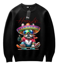 RMK Rundhalspullover Herren Langarmshirt Sweatshirt Pulli Schwarz/Mischfarben/Grau/Beige