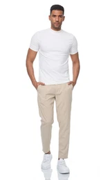 Chinohose Herren Stoffhose Chino Hose in Slim Fit mit Stretch Beige W32/L32