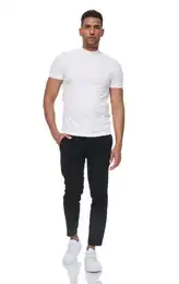 Chinohose Herren Stoffhose Chino Hose in Slim Fit mit Stretch Schwarz W36/L32