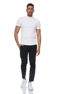 Denim House Chinohose Herren Stoffhose Chino Hose in Slim Fit mit Stretch Schwarz