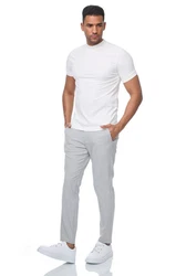 Denim House Chinohose Herren Stoffhose Chino Hose in Slim Fit mit Stretch Grau