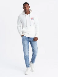 OMBRE Kapuzensweatshirt Herren-Kapuzenpullover Weiß/Creme