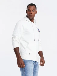 OMBRE Kapuzensweatshirt Herren-Kapuzenpullover Weiß/Creme