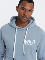 OMBRE Kapuzensweatshirt Herren-Kapuzenpullover Hellblau/Blau/Grau
