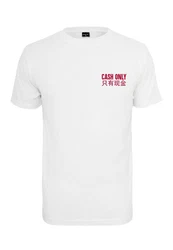 MisterTee Kurzarmshirt Cash Only Tee Grau/Rot/Weiß