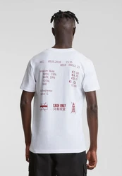 MisterTee Kurzarmshirt Cash Only Tee Grau/Rot/Weiß