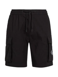 Calvin Klein Jeans Cargoshorts CARGO SHORT mit Logopatch Schwarz/Dunkelblau