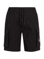 Calvin Klein Jeans Cargoshorts CARGO SHORT mit Logopatch Schwarz/Dunkelblau