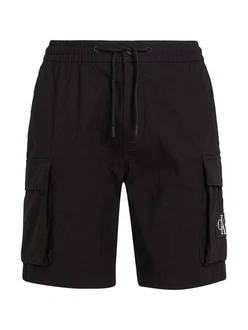 Calvin Klein Jeans Cargoshorts CARGO SHORT mit Logopatch Schwarz/Dunkelblau