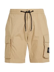 Calvin Klein Jeans Cargoshorts CARGO SHORT mit Logopatch Khaki/Beige/Braun
