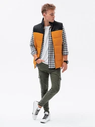 Herren Weste Ombre Gelb/Orange/Braun