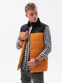Herren Weste Ombre Gelb/Orange/Braun Herren Weste Ombre Gelb/Orange/Braun