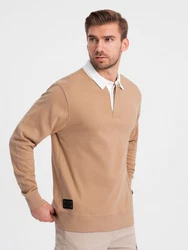 OMBRE Sweatshirt mit Polokragen Herren weiß