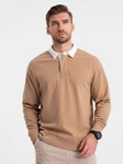 OMBRE Sweatshirt mit Polokragen Herren weiß
