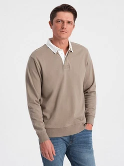 OMBRE Sweatshirt mit Polokragen Herren OMBRE Sweatshirt mit Polokragen Herren