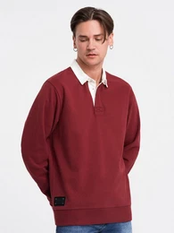 Sweatshirt Sweatshirt fr Mnner mit weiem Polokragen