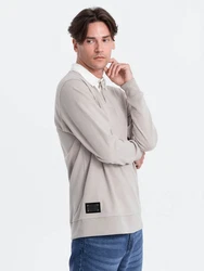 OMBRE Sweatshirt mit Polokragen Herren Grau/Khaki/Braun/Hellgrau/Beige