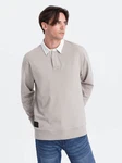 OMBRE Sweatshirt mit Polokragen Herren Grau/Khaki/Braun/Hellgrau/Beige