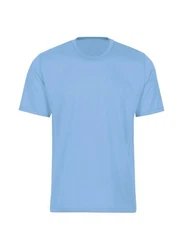 Trigema T-Shirt TRIGEMA T-Shirt DELUXE Hellblau/Blau