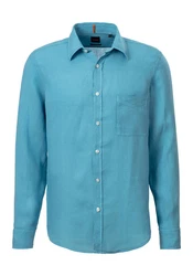 BOSS ORANGE Langarmshirt mit Kontrastdetails Blau/Hellblau/Türkis