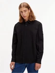 Calvin Klein Jeans Langarmhemd Monologo Badge Relaxed Shirt Schwarz/Rot/Hellblau
