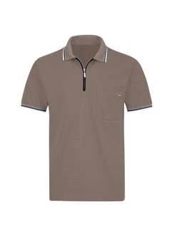 Trigema Poloshirt mit Reißverschluss grau/taupe Trigema Poloshirt mit Reißverschluss grau/taupe