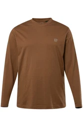 JP1880 Langarmshirt Basic V-Ausschnitt Braun/Khaki/Beige