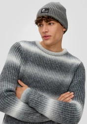 QS Strickpullover Grau/Hellblau/Hellgrau/Dunkelblau