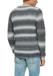 QS Strickpullover Grau/Hellblau/Hellgrau/Dunkelblau