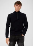 QS Strickpullover aus Strukturstrick Dunkelblau/Schwarz